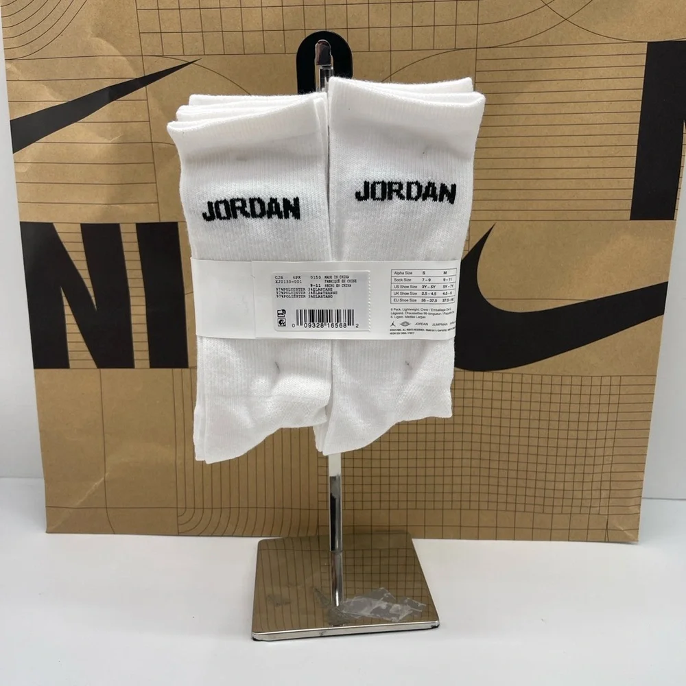 Jordan Athletic White Crew Socks - 6 Pair